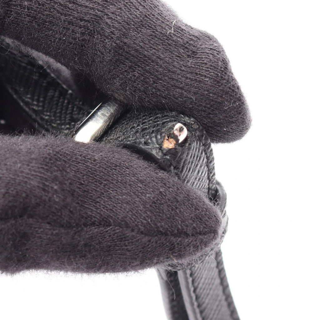 Prada Handbag Tessuto Impuntu 2-Way Black Nylon Saffiano Leather Quilted — view 6