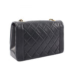 Chanel Shoulder Bag Quilted Diana Flap Black Lambskin Chain — view 2