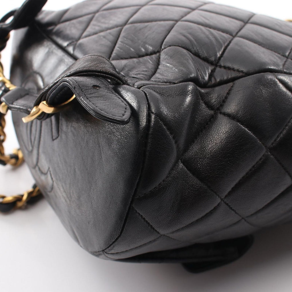 Chanel Backpack Quilted Turnlock Chain Black Lambskin Double — view 9