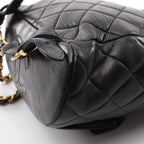 Chanel Backpack Quilted Turnlock Chain Black Lambskin Double — view 9