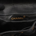 Chanel Backpack Quilted Turnlock Chain Black Lambskin Double — view 4