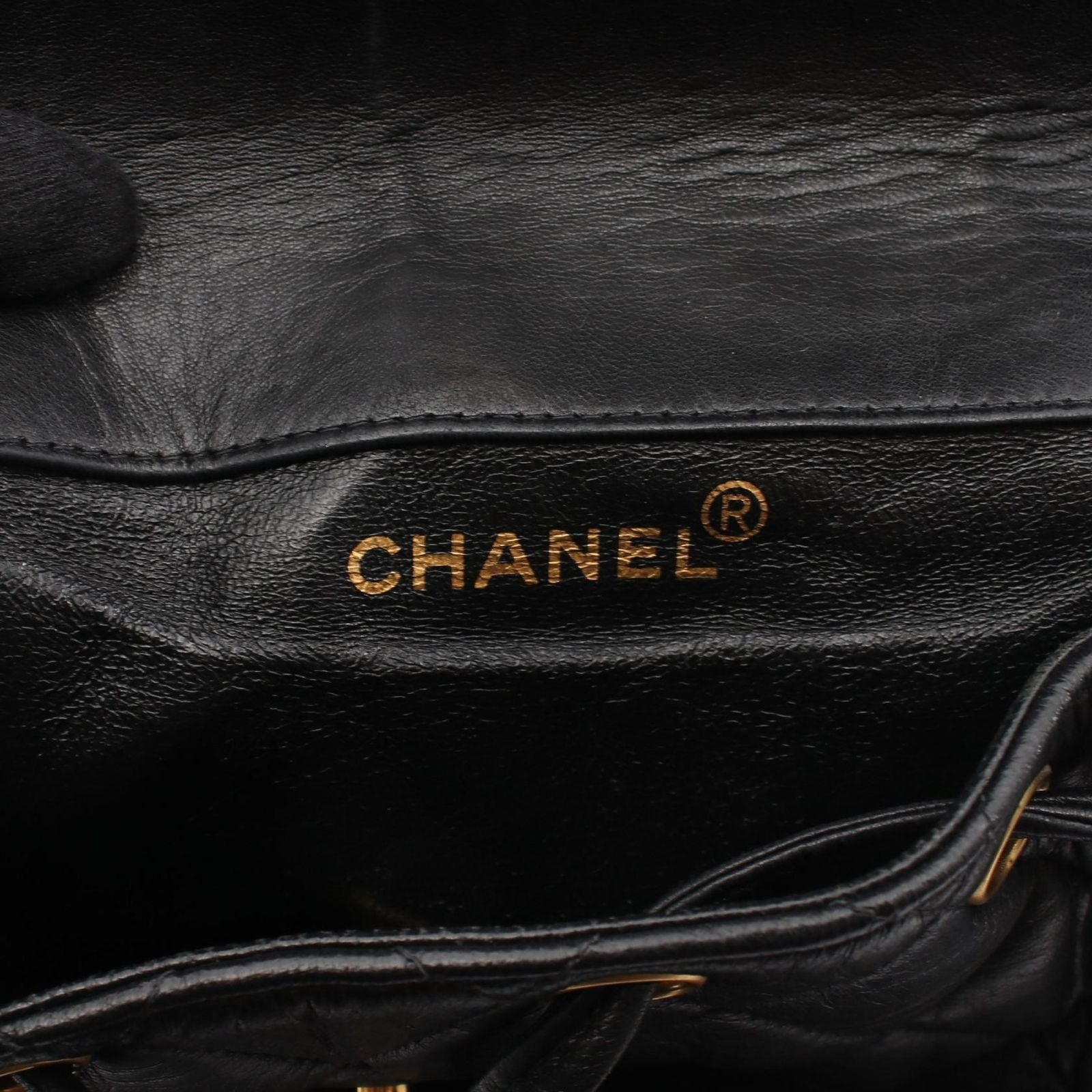 Chanel Backpack Quilted Turnlock Chain Black Lambskin Double — view 4