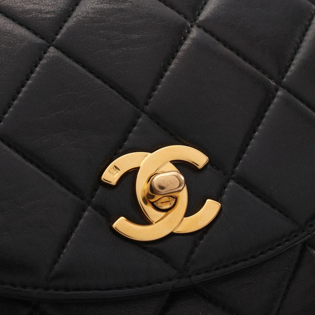 Chanel Backpack Quilted Turnlock Chain Black Lambskin Double — view 8