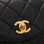 Chanel Backpack Quilted Turnlock Chain Black Lambskin Double — view 8