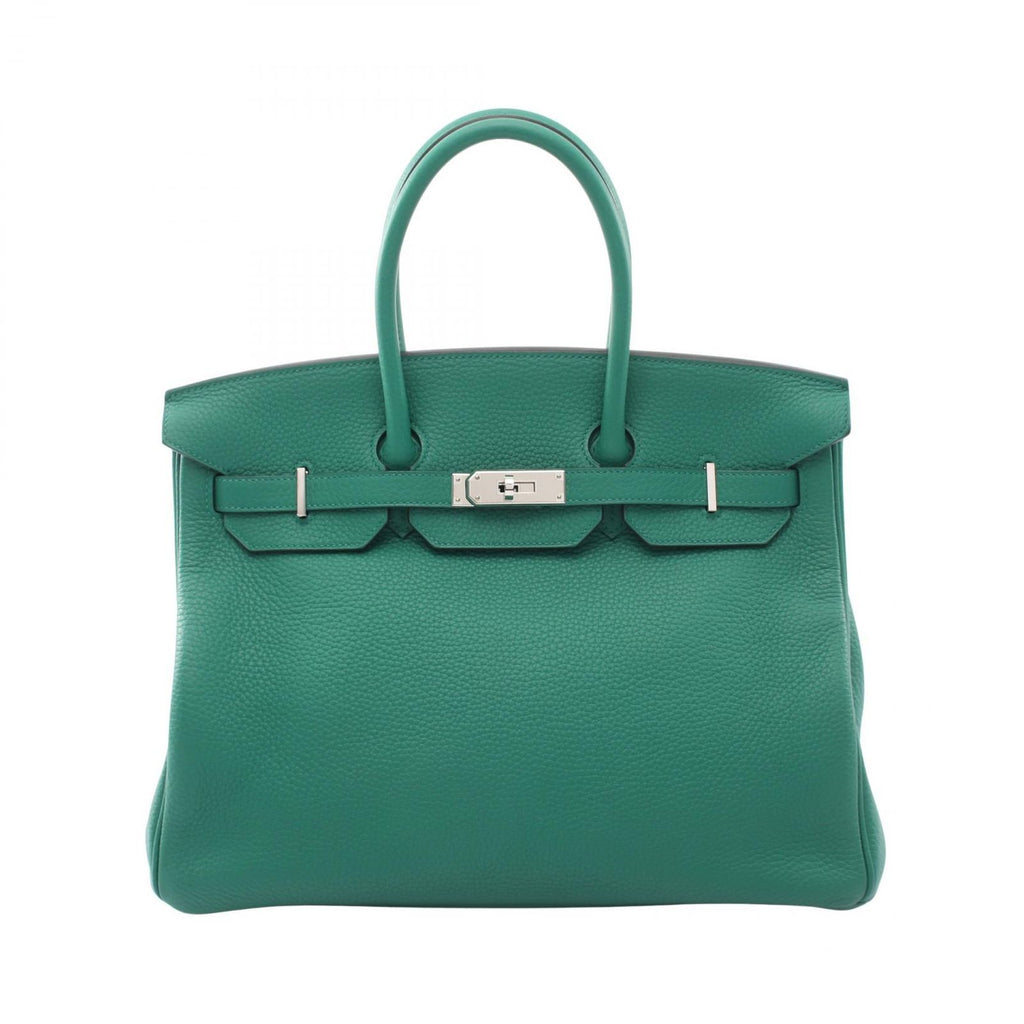 Hermes Handbag Birkin 35 Vert Vertigo Leather
