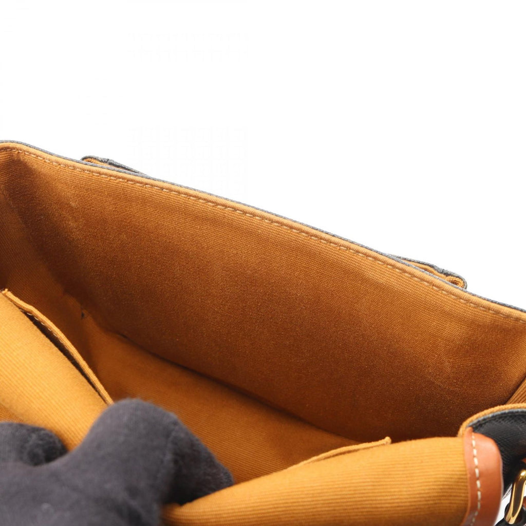 Celine Shoulder Bag Folco Triomphe Brown Black Canvas Leather — view 6