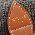 Celine Shoulder Bag Folco Triomphe Brown Black Canvas Leather — view 4