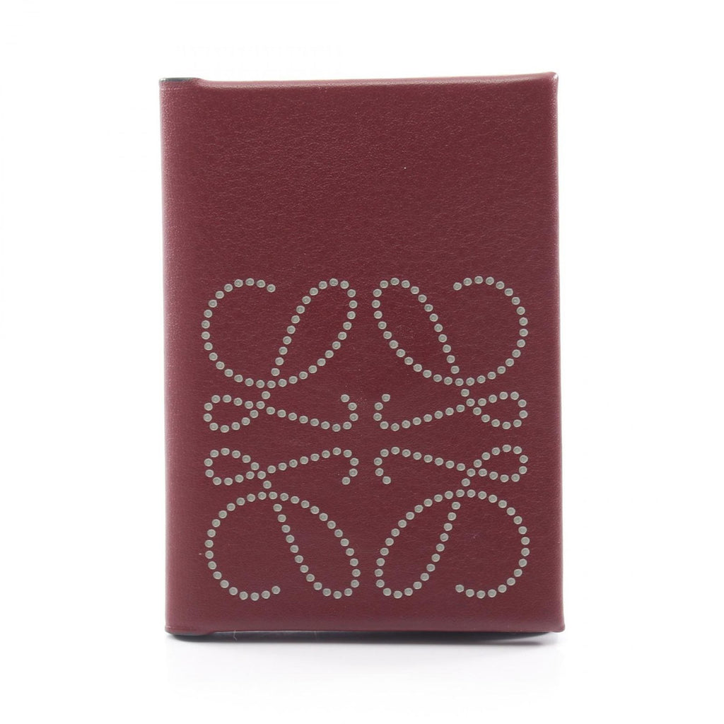 Loewe Card Case Anagram Bordeaux Leather