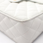 Chanel Shoulder Bag Quilted Cocobol White Caviar Leather Cocoball Chain — view 8