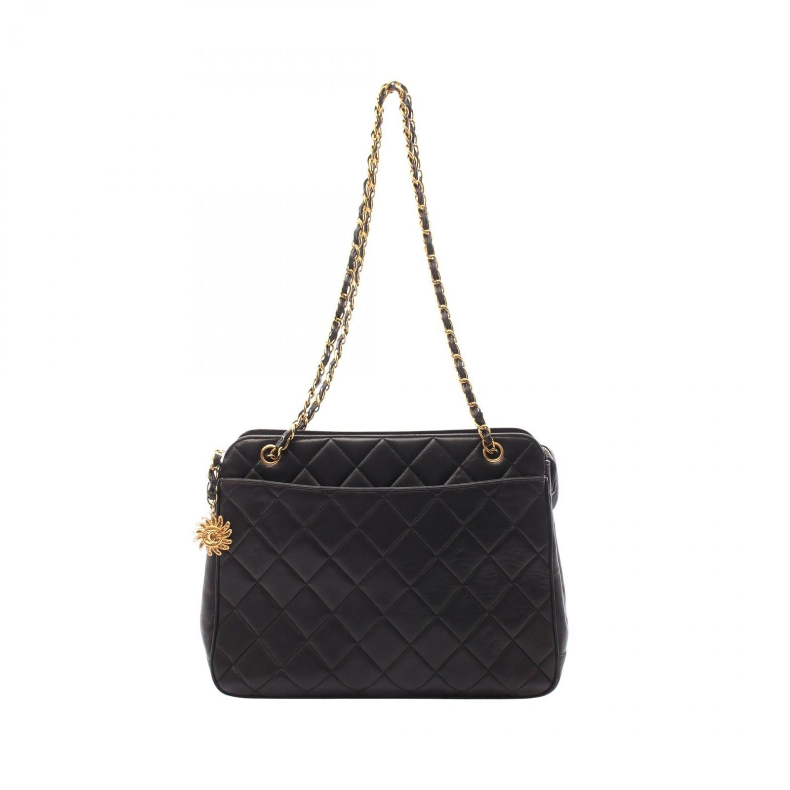 Chanel Shoulder Bag Quilted Black Lambskin