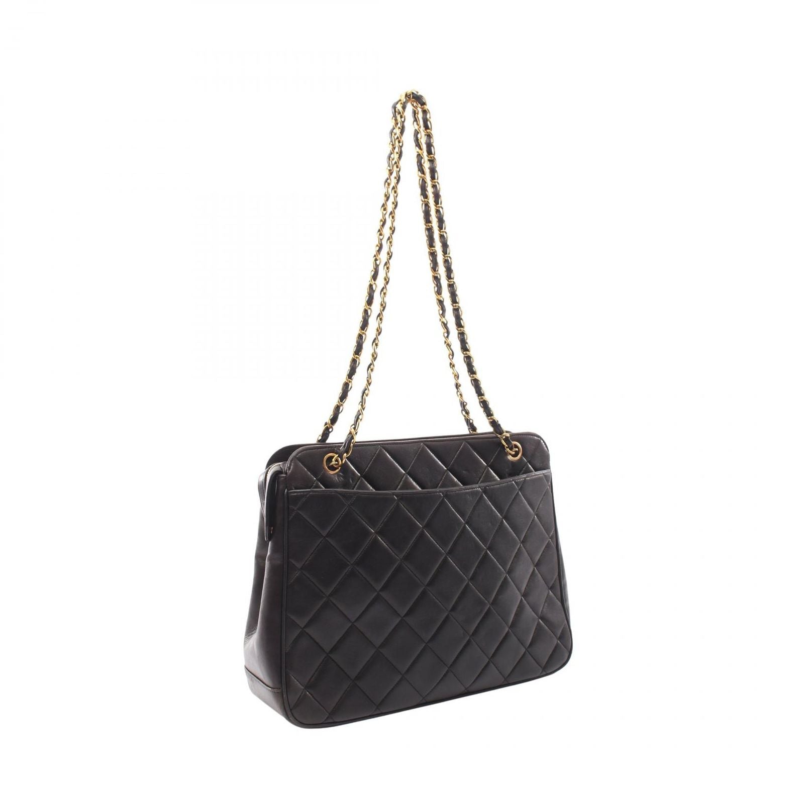 Chanel Shoulder Bag Quilted Black Lambskin — view 2