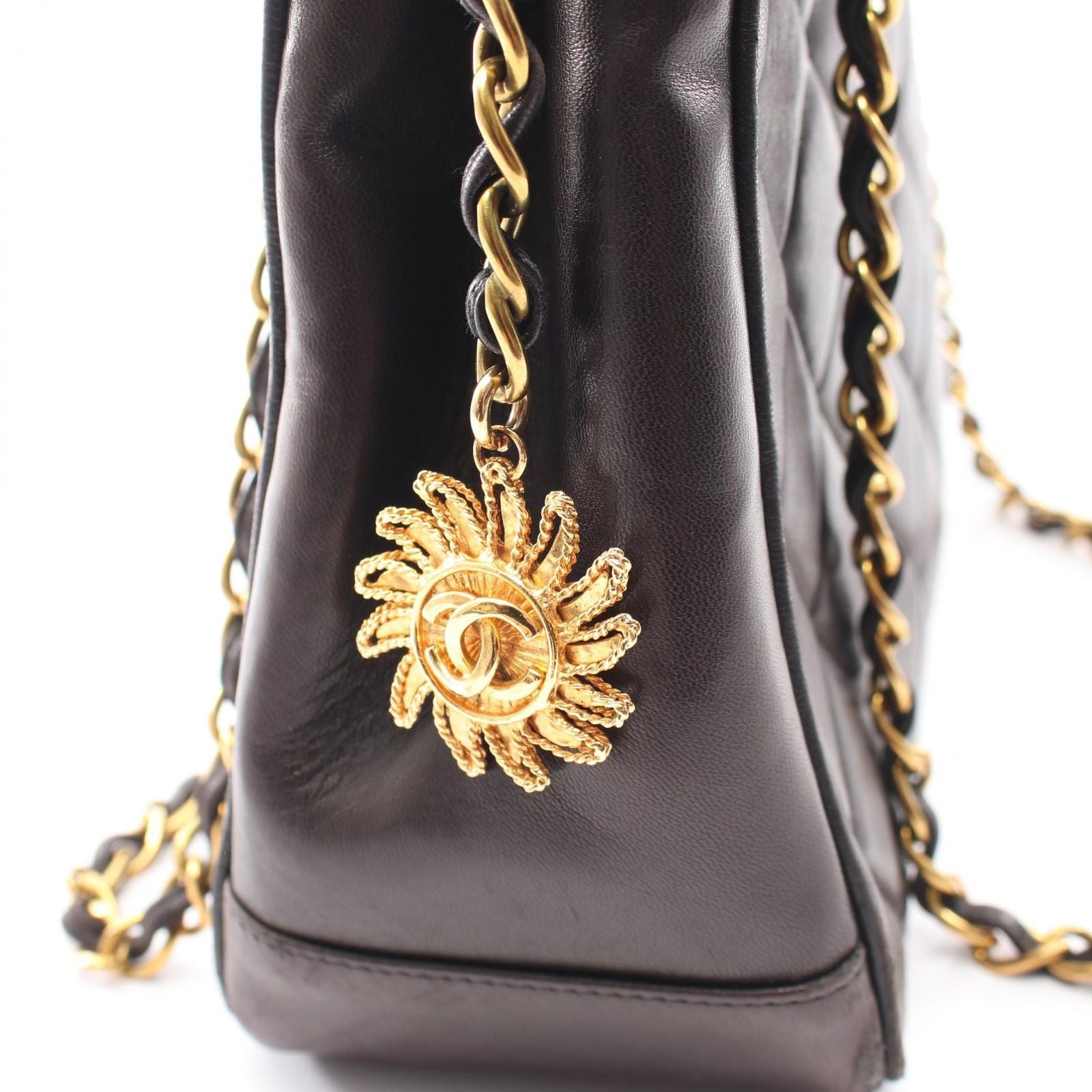 Chanel Shoulder Bag Quilted Black Lambskin — view 8