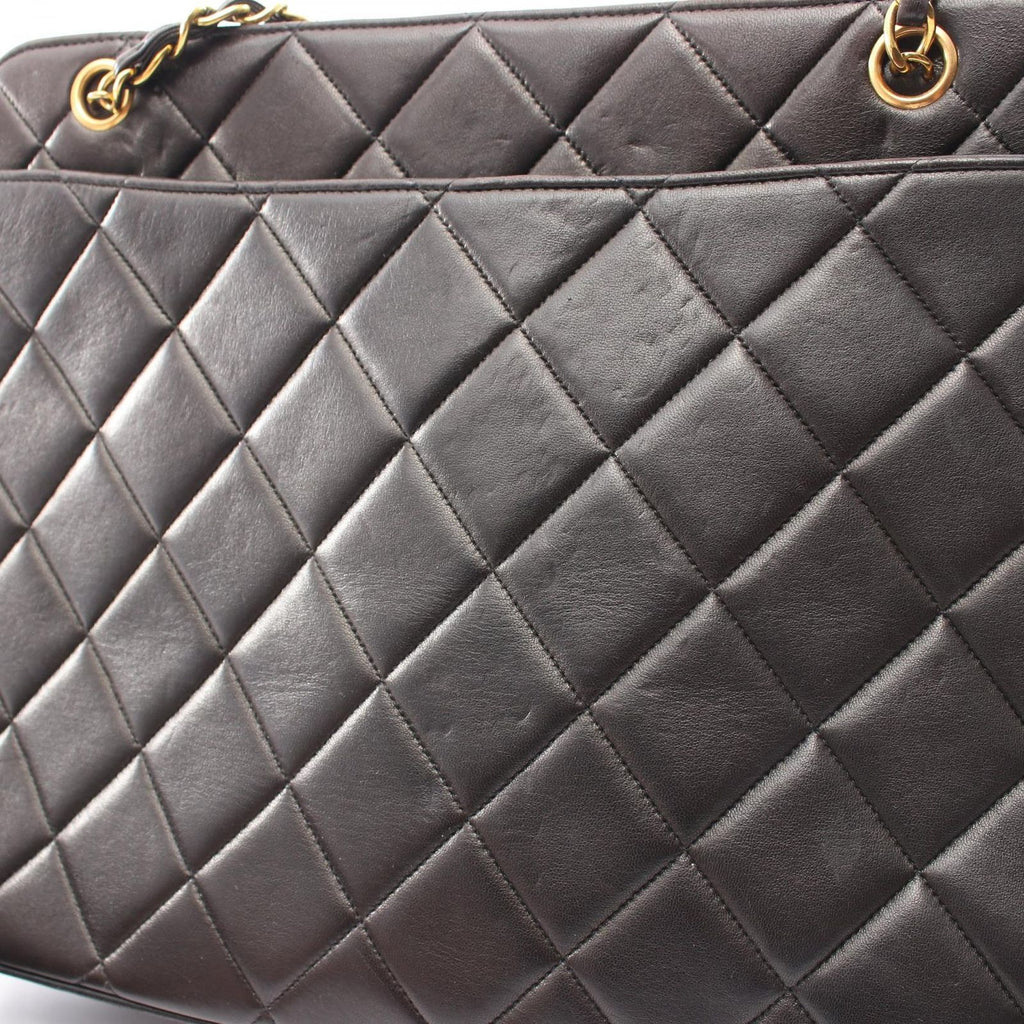Chanel Shoulder Bag Quilted Black Lambskin — view 9