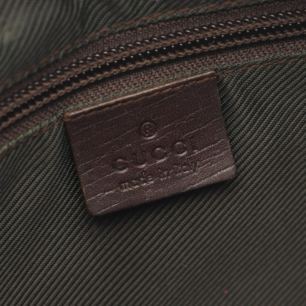 Gucci Shoulder Bag GG Plus Beige Brown Co Ting Canvas Leather Split — view 4