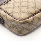 Gucci Shoulder Bag GG Plus Beige Brown Co Ting Canvas Leather Split — view 7