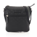 Gucci Shoulder Bag GG Pattern Black Nylon Leather