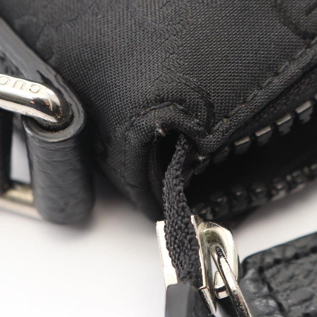 Gucci Shoulder Bag GG Pattern Black Nylon Leather — view 7