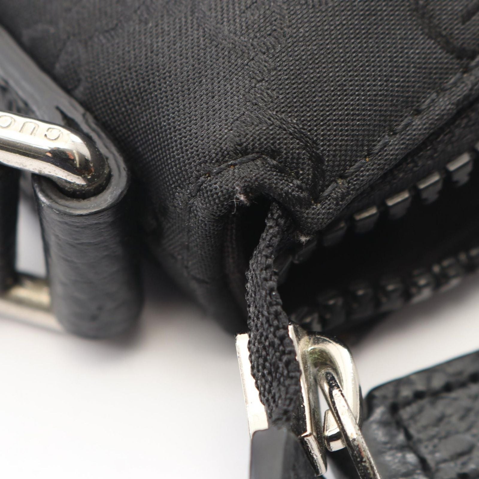 Gucci Shoulder Bag GG Pattern Black Nylon Leather — view 7