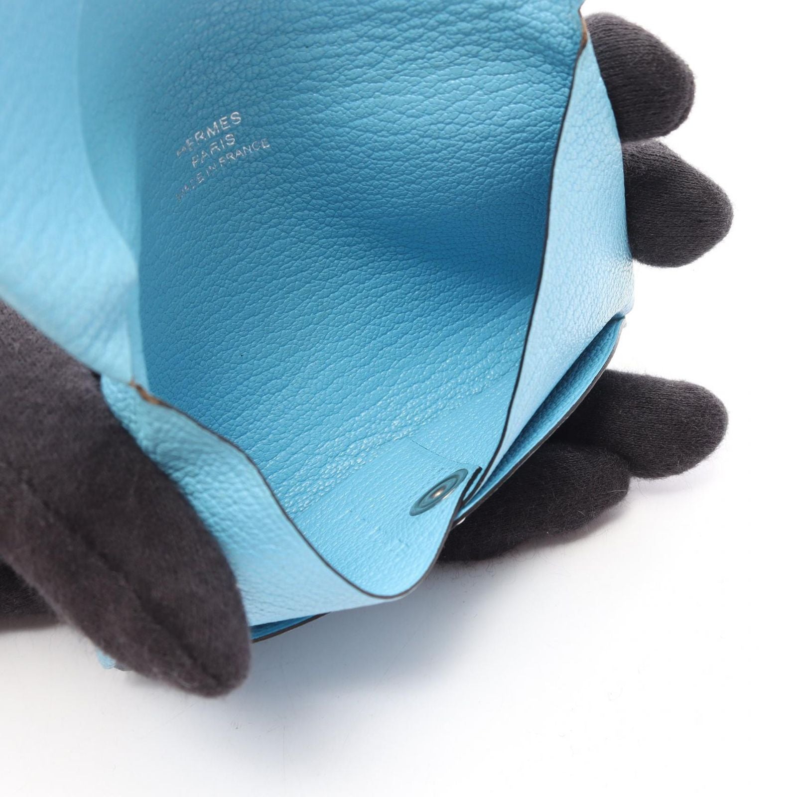 Hermes Coin Case Calvi Celeste — view 4