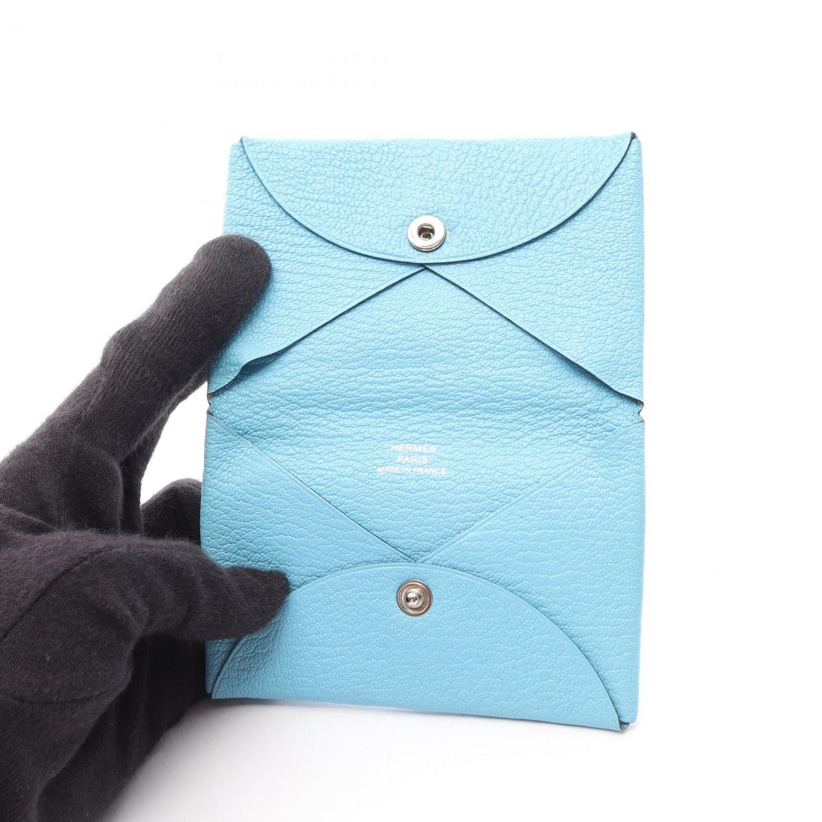 Hermes Coin Case Calvi Celeste — view 3