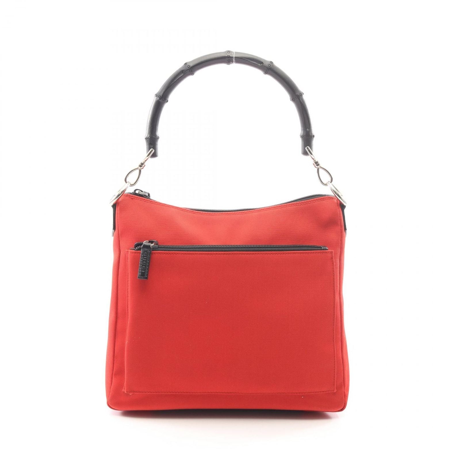 Gucci Shoulder Bag Bamboo Red Black Hand