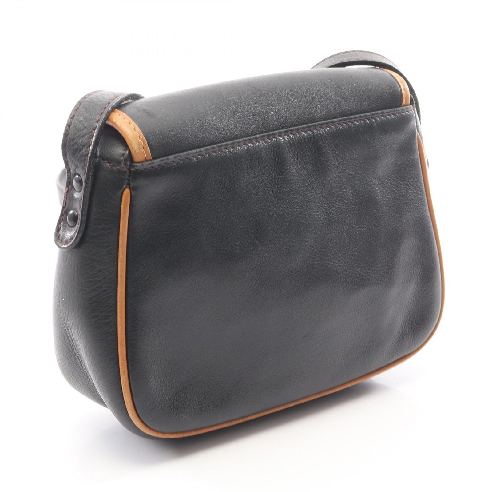 Celine Shoulder Bag Macadam Black Brown Leather Mini — view 2