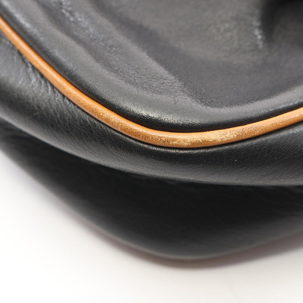 Celine Shoulder Bag Macadam Black Brown Leather Mini — view 8