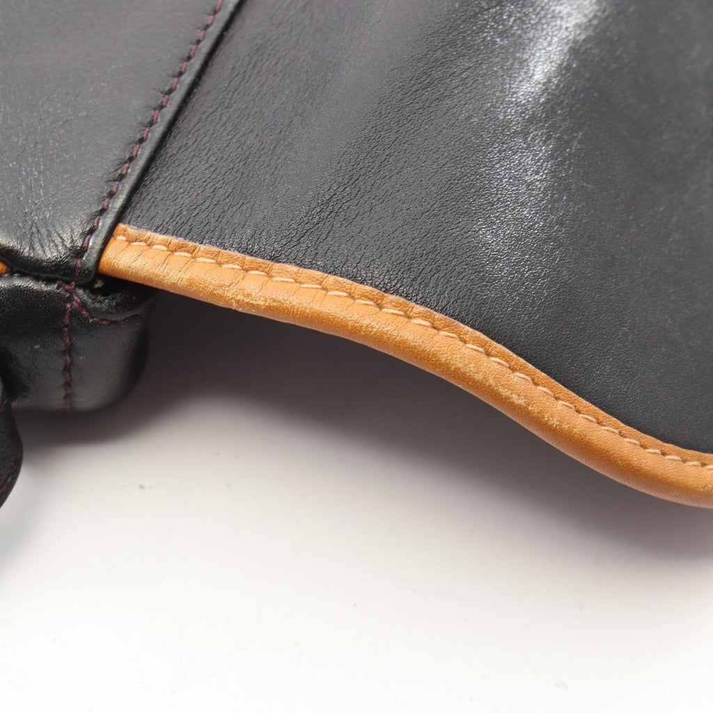Celine Shoulder Bag Macadam Black Brown Leather Mini — view 7