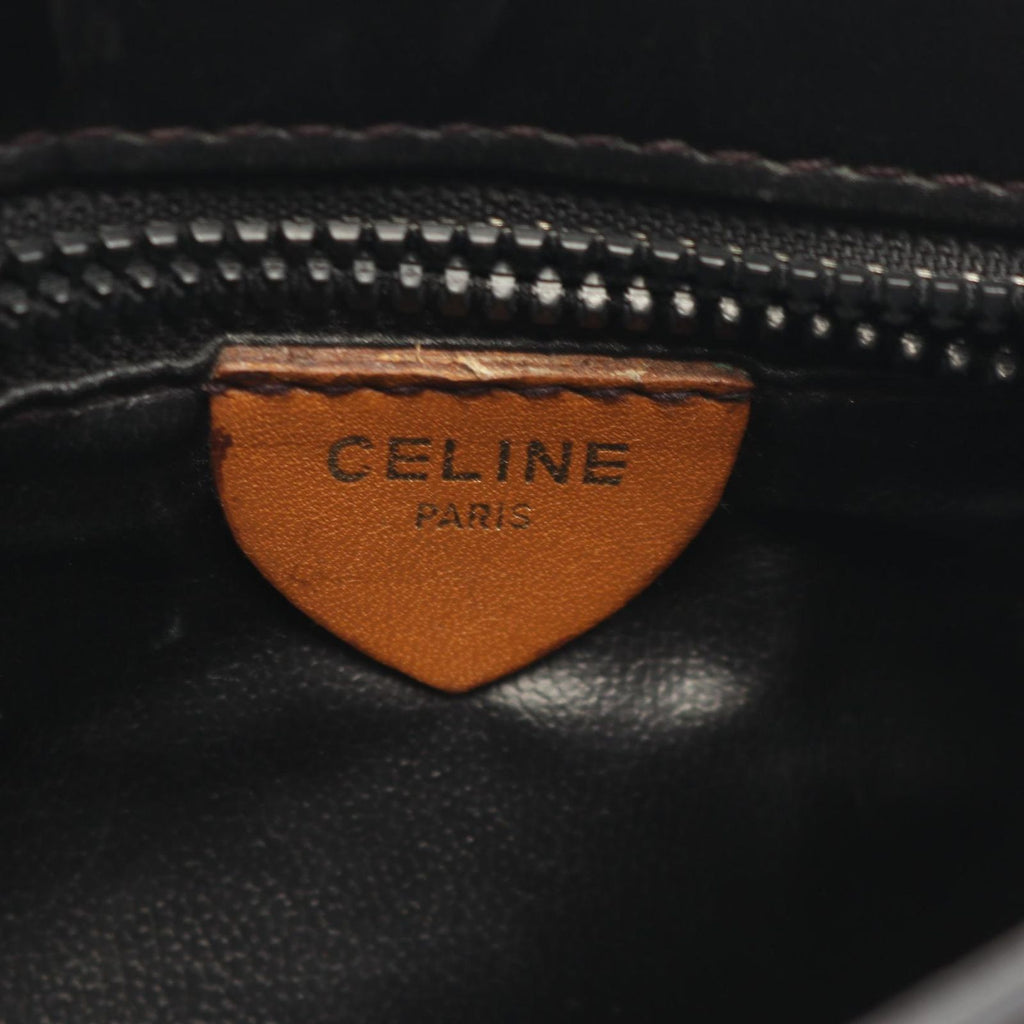 Celine Shoulder Bag Macadam Black Brown Leather Mini — view 4