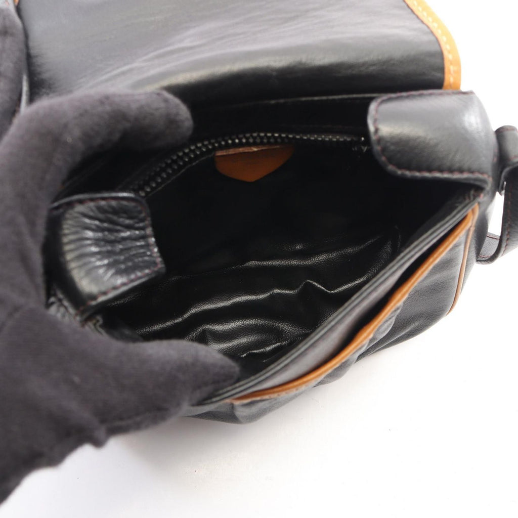 Celine Shoulder Bag Macadam Black Brown Leather Mini — view 3