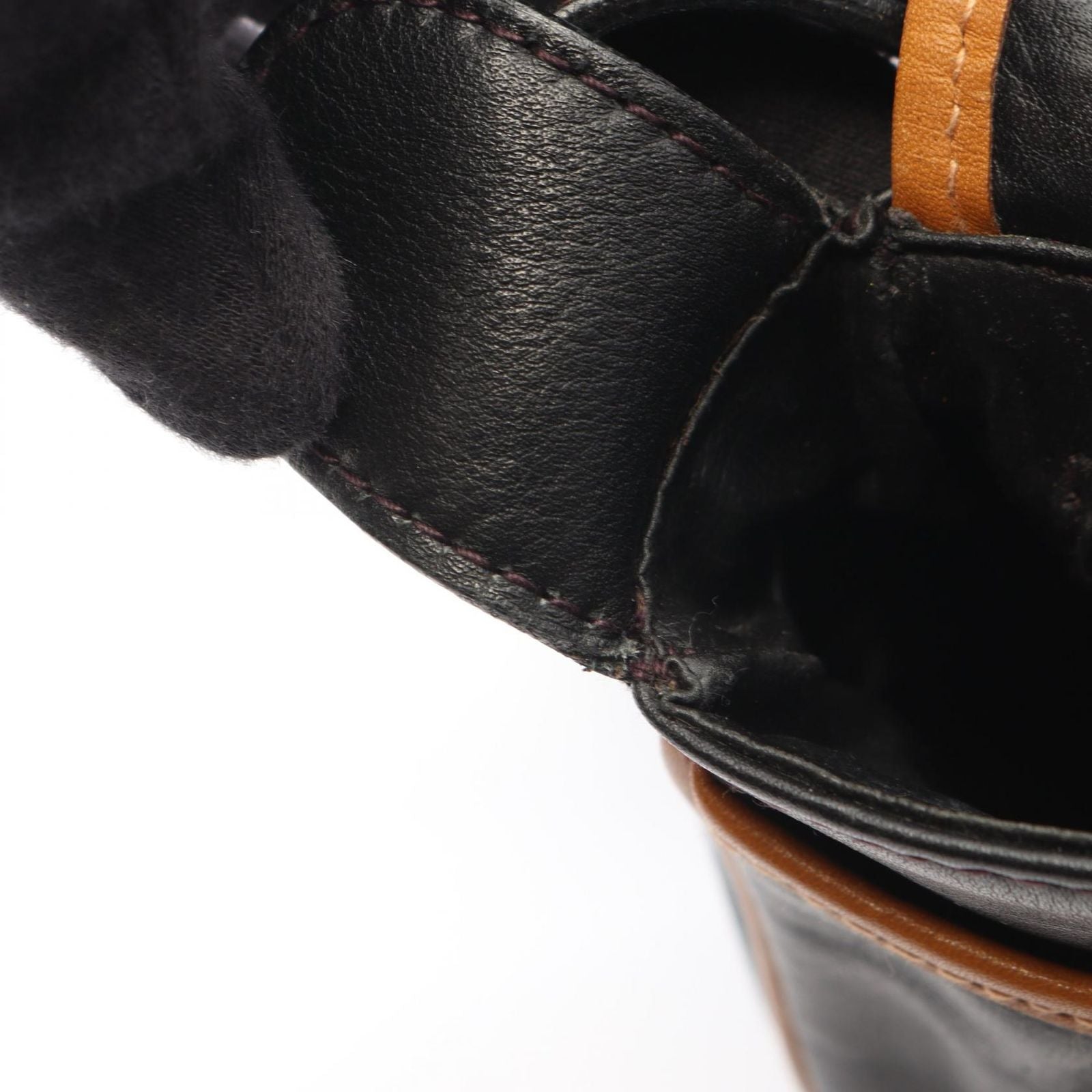 Celine Shoulder Bag Macadam Black Brown Leather Mini — view 9
