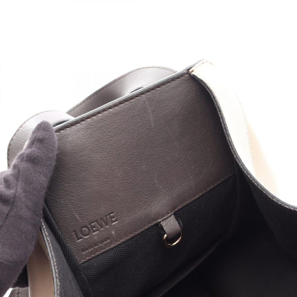 Loewe Handbag Hammock Medium 2-Way Mocha Brown Gray Beige Leather — view 6