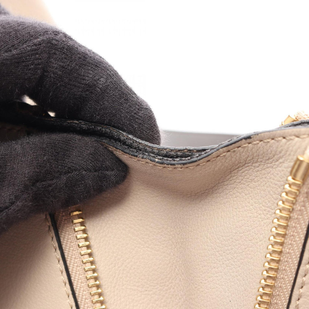 Loewe Handbag Hammock Medium 2-Way Mocha Brown Gray Beige Leather — view 9