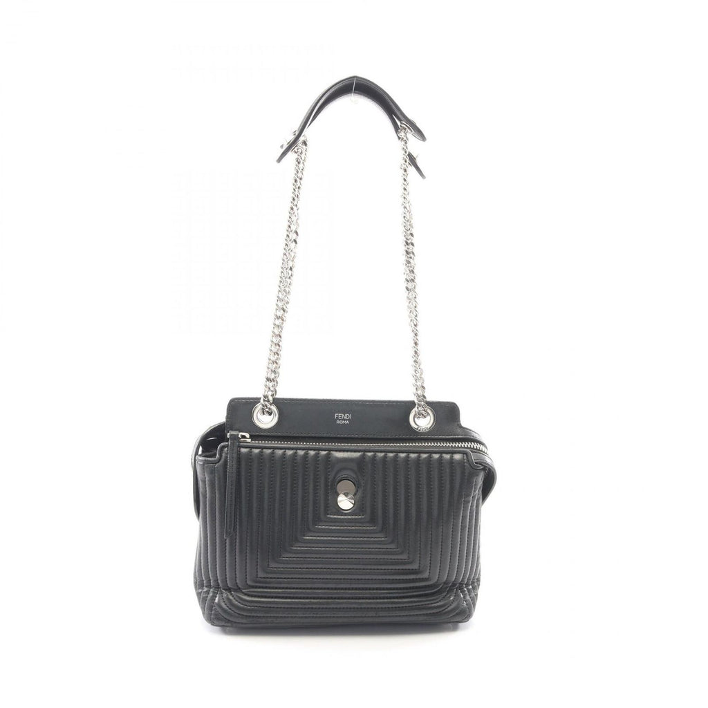 Fendi Shoulder Bag Dot Com Click Black Leather Dot Com 2-Way