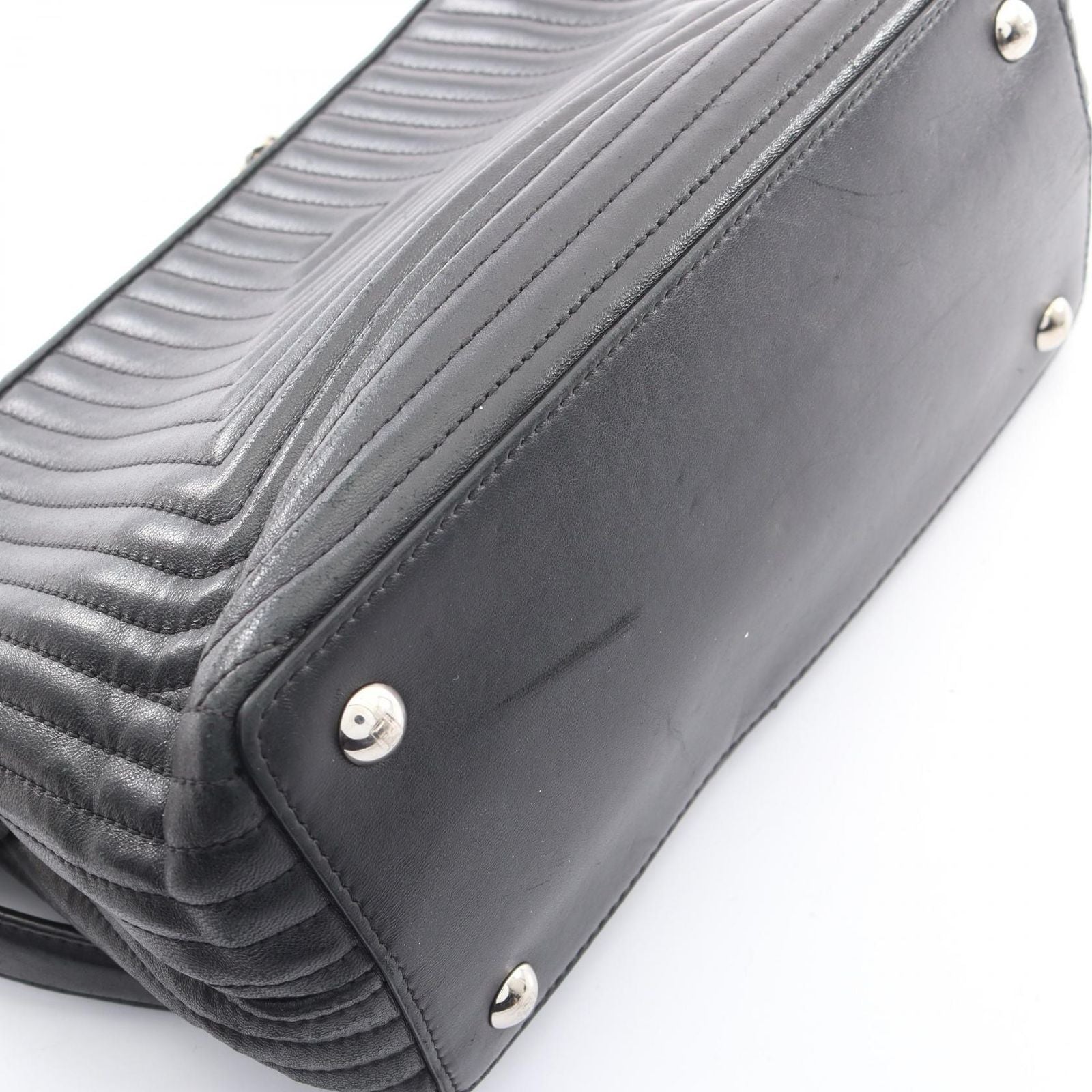 Fendi Shoulder Bag Dot Com Click Black Leather Dot Com 2-Way — view 7