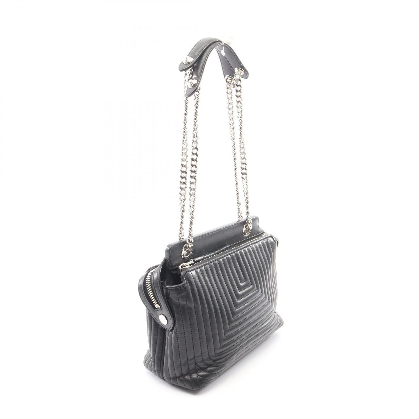 Fendi Shoulder Bag Dot Com Click Black Leather Dot Com 2-Way — view 2