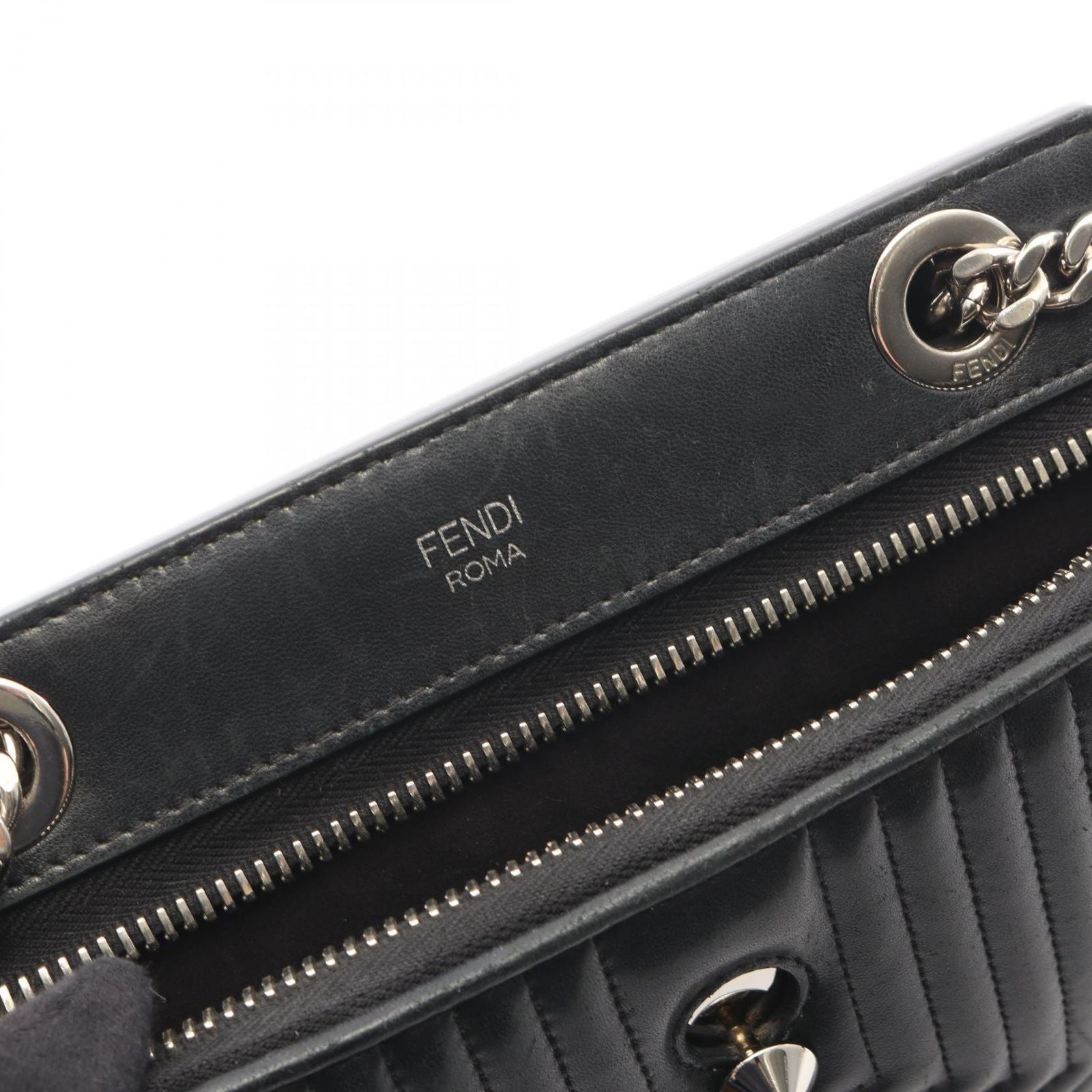 Fendi Shoulder Bag Dot Com Click Black Leather Dot Com 2-Way — view 5