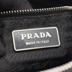 Prada Shoulder Bag Triangle Logo Black Nylon Leather — view 4