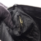 Prada Shoulder Bag Triangle Logo Black Nylon Leather — view 5