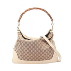 Gucci Shoulder Bag Diana Bamboo GG Canvas 2-Way Ivory Beige