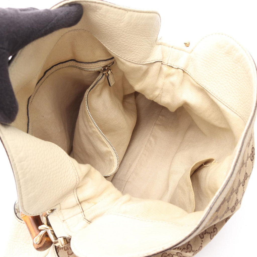Gucci Shoulder Bag Diana Bamboo GG Canvas 2-Way Ivory Beige — view 3