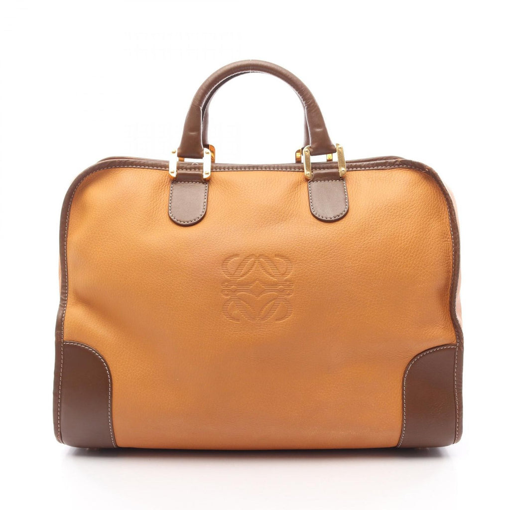 Loewe Handbag Amazona 40 Brown Dark Leather Boston