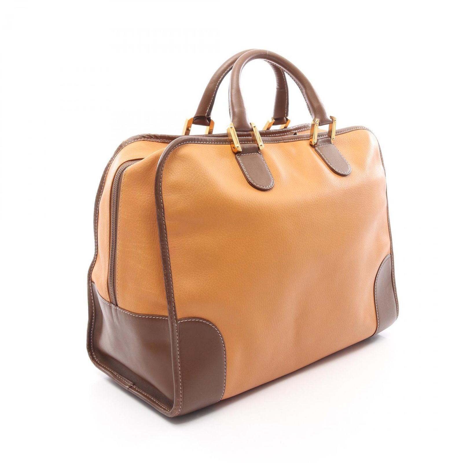Loewe Handbag Amazona 40 Brown Dark Leather Boston — view 2