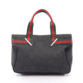 Gucci Handbag Sherry Line Black Green Red Canvas Leather Hand