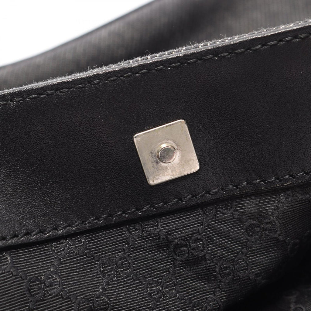 Gucci Handbag Sherry Line Black Green Red Canvas Leather Hand — view 7