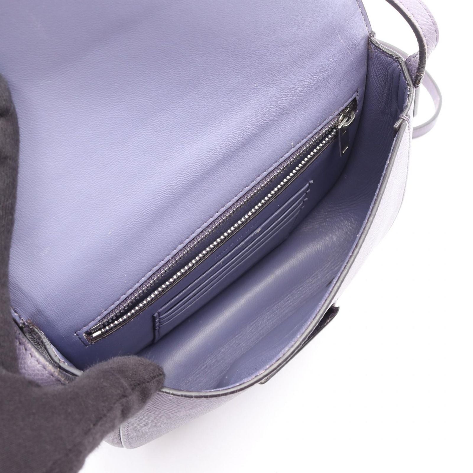 Celine Shoulder Bag Trotter Smo le Purple Leather — view 3