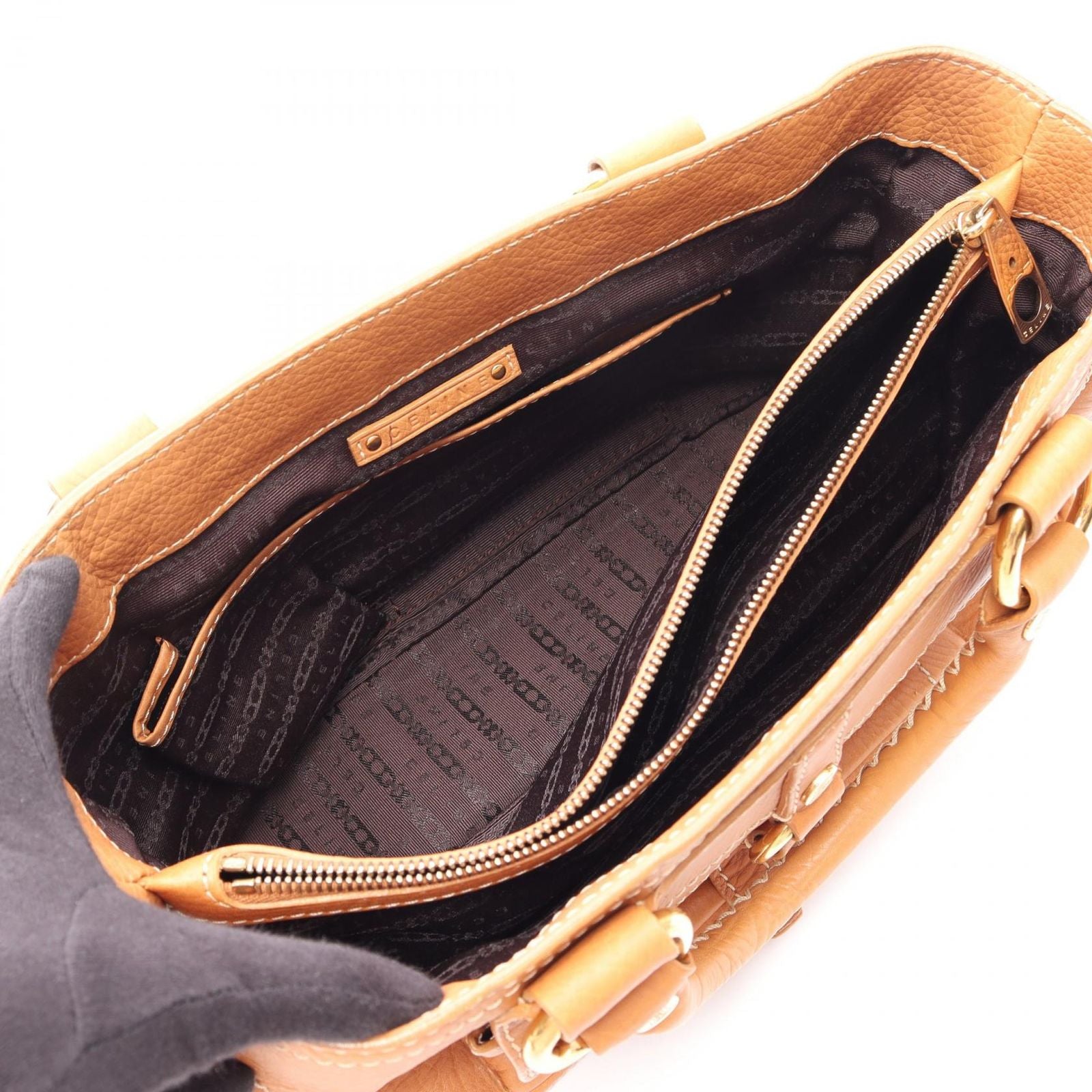 Celine Handbag Boogie Bag Brown Leather — view 3