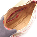 Celine Shoulder Bag Macadamia Beige Red Co Ting Canvas Leather — view 3