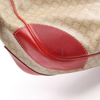 Celine Shoulder Bag Macadamia Beige Red Co Ting Canvas Leather — view 9
