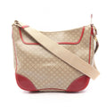 Celine Shoulder Bag Macadamia Beige Red Co Ting Canvas Leather